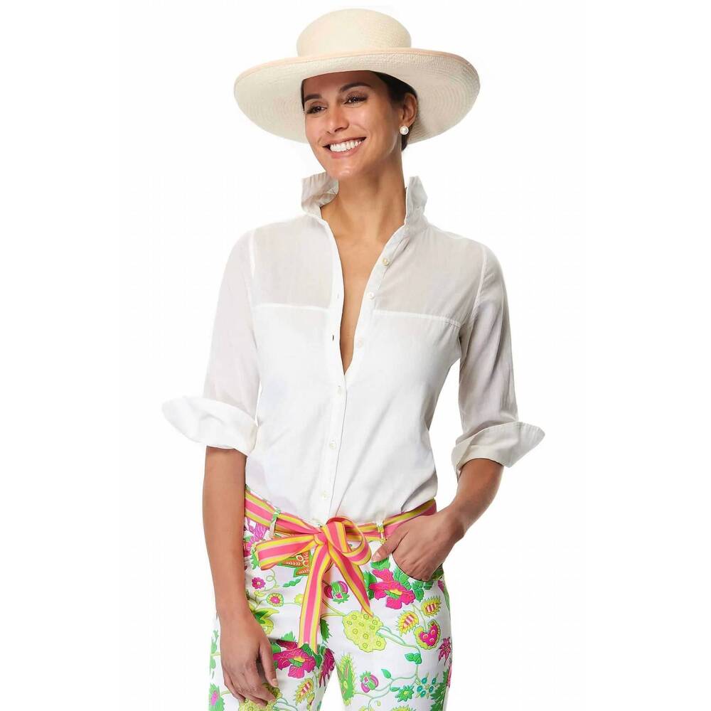 NEW GRETCHEN SCOTT sleek voile top in white